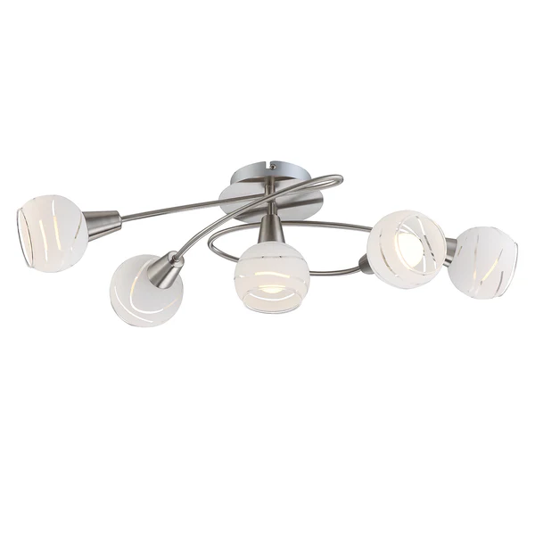 LED-Deckenleuchte Elliott IV - Klarglas / Eisen - 5-flammig