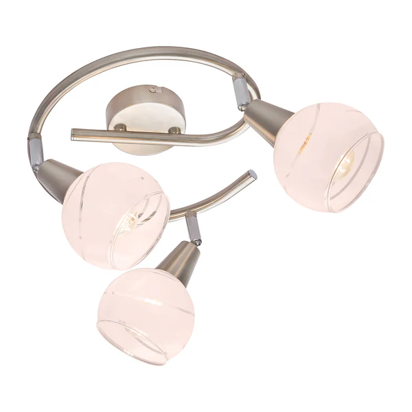 LED-Deckenleuchte Elliott - Milchglas / Eisen - 3-flammig
