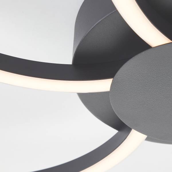 LED-Deckenleuchte Fico - Aluminium / Acrylglas - Schwarz - 1-flammig - Durchmesser: 65 cm - Image 3
