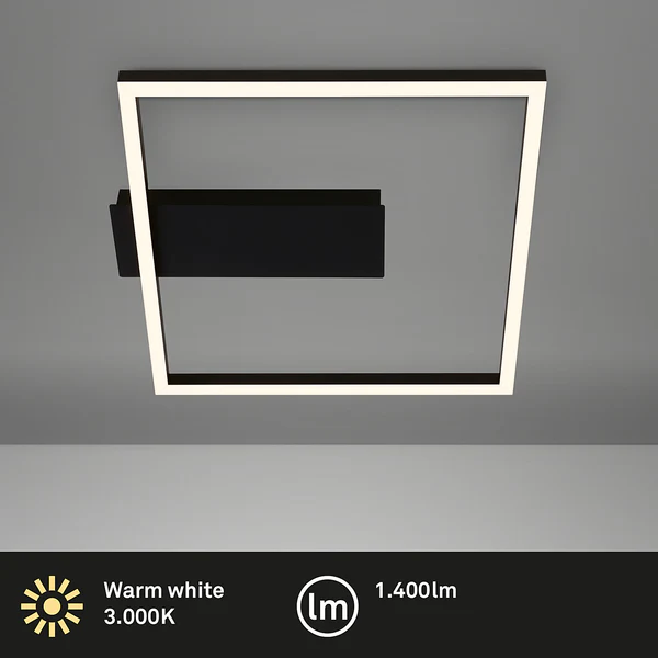 LED-Deckenleuchte Figa 1-flammig - Aluminium / Polypropylen - Schwarz - Image 4