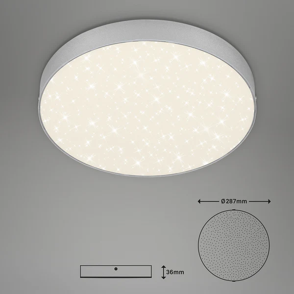 LED-Deckenleuchte Flame Star I - Polycarbonat / Eisen - 1-flammig - Silber - Durchmesser: 29 cm - Image 5