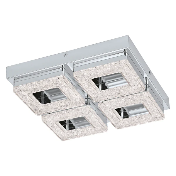 LED-Deckenleuchte Fradelo II - Kristallglas / Stahl - Flammenanzahl: 4