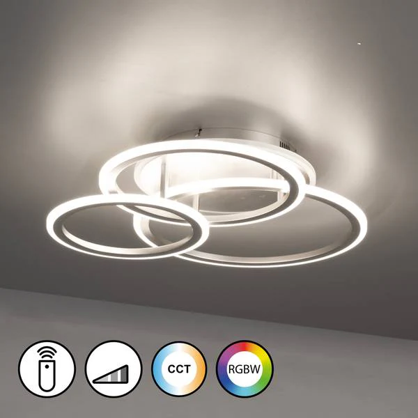 LED-Deckenleuchte Gelder Rund - Eisen / Acrylglas - 1-flammig - Matt Nickel - Warmweiß - Kaltweiß - Image 2