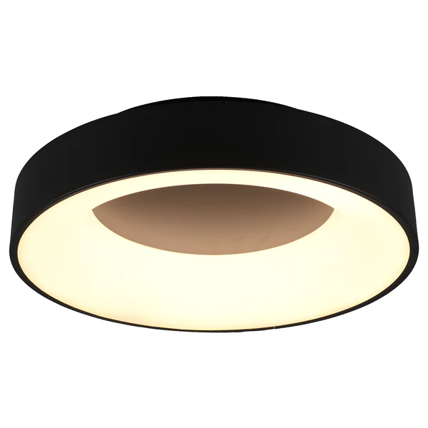 LED-Deckenleuchte Girona - Polyacryl / Eisen - 1-flammig - Schwarz - Durchmesser: 45 cm