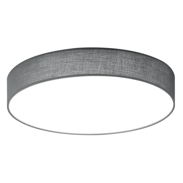 LED-Deckenleuchte Lugano I - Mischgewebe / Nickel - 1-flammig - Grau - Durchmesser: 40 cm