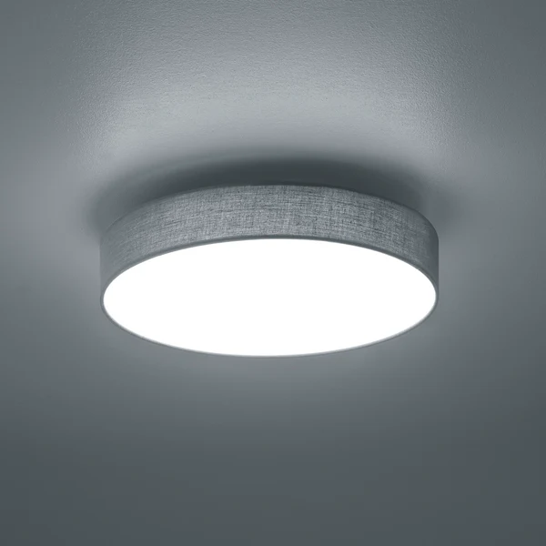 LED-Deckenleuchte Lugano I - Mischgewebe / Nickel - 1-flammig - Grau - Durchmesser: 40 cm - Image 3