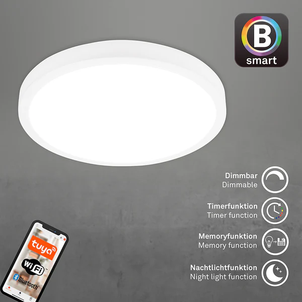 LED-Deckenleuchte Mauris - Kunststoff - Weiß - Image 8