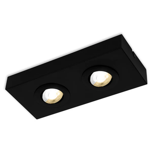 LED-Deckenleuchte Morco 2-flammig - Aluminium - Schwarz