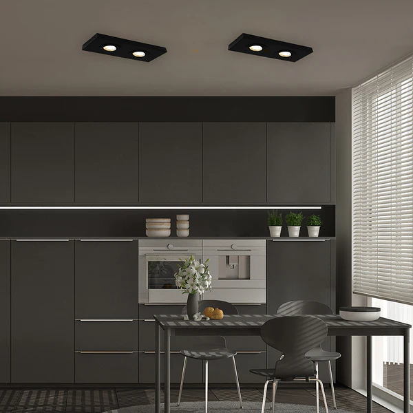 LED-Deckenleuchte Morco 2-flammig - Aluminium - Schwarz - Image 2