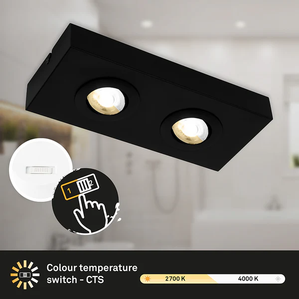 LED-Deckenleuchte Morco 2-flammig - Aluminium - Schwarz - Image 4