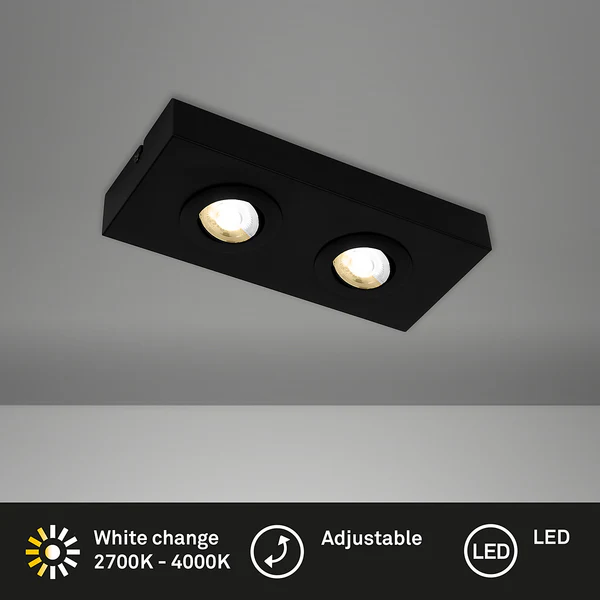 LED-Deckenleuchte Morco 2-flammig - Aluminium - Schwarz - Image 5