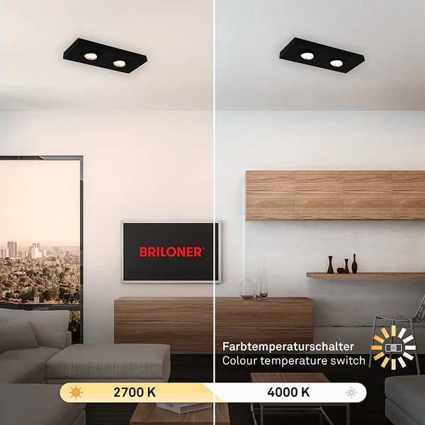 LED-Deckenleuchte Morco 2-flammig - Aluminium - Schwarz - Image 7