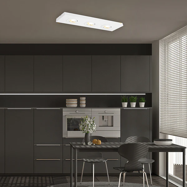 LED-Deckenleuchte Morco 3-flammig - Aluminium - Weiß - Image 2