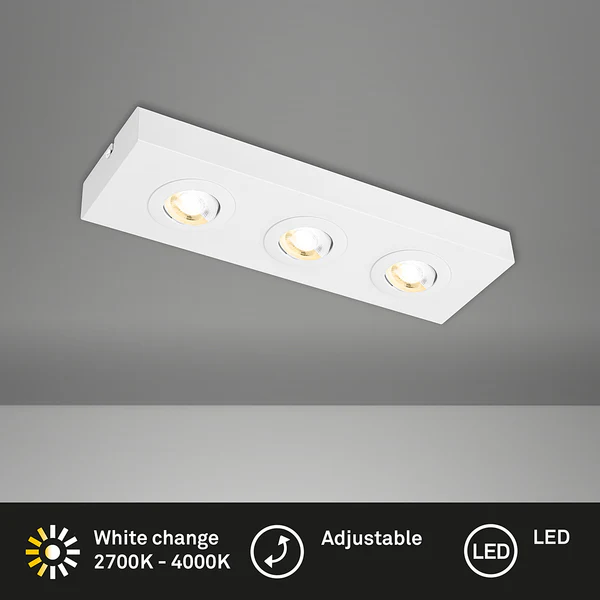 LED-Deckenleuchte Morco 3-flammig - Aluminium - Weiß - Image 6