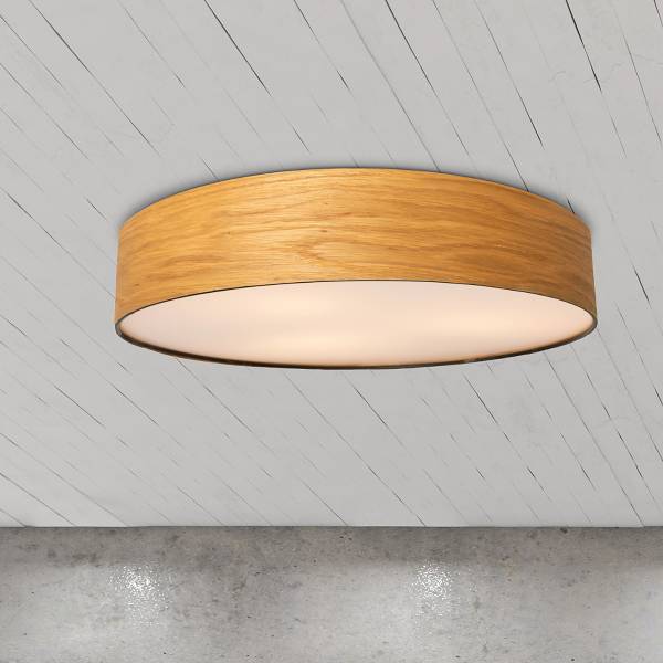LED-Deckenleuchte Nottingham - Eisen - Weiß / Holzoptik