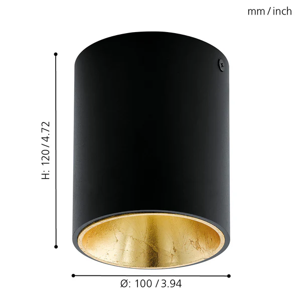 LED-Deckenleuchte Polasso V - Aluminium / Kunststoff - 1-flammig - Schwarz / Gold - Image 3