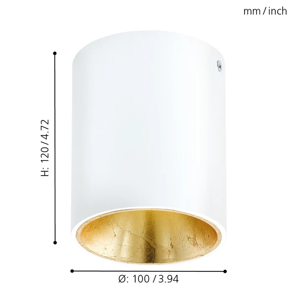 LED-Deckenleuchte Polasso V - Aluminium / Kunststoff - 1-flammig - Weiß / Gold - Image 3