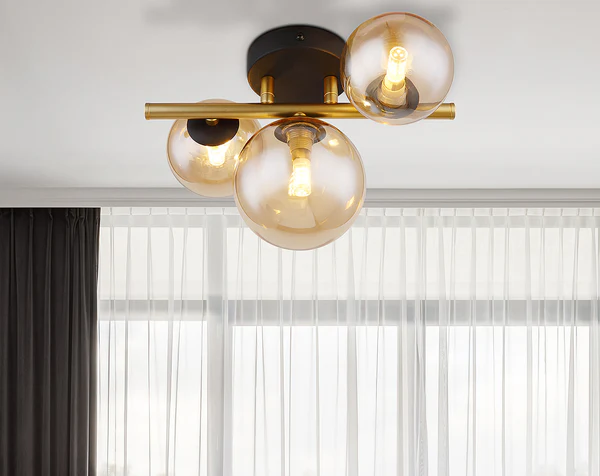 LED-Deckenleuchte Riha Typ B - Farbglas / Eisen- 3-flammig - Image 3