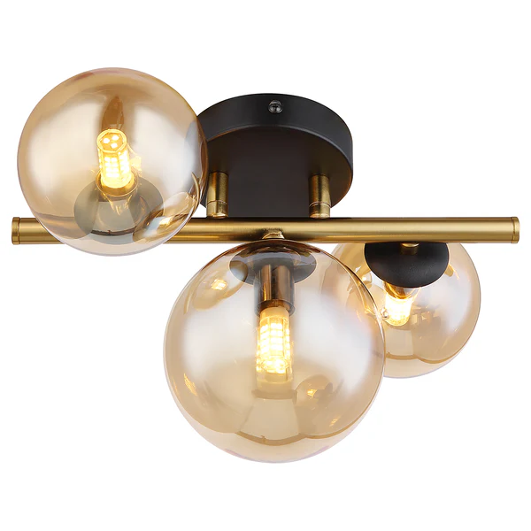 LED-Deckenleuchte Riha Typ B - Farbglas / Eisen- 3-flammig - Image 5