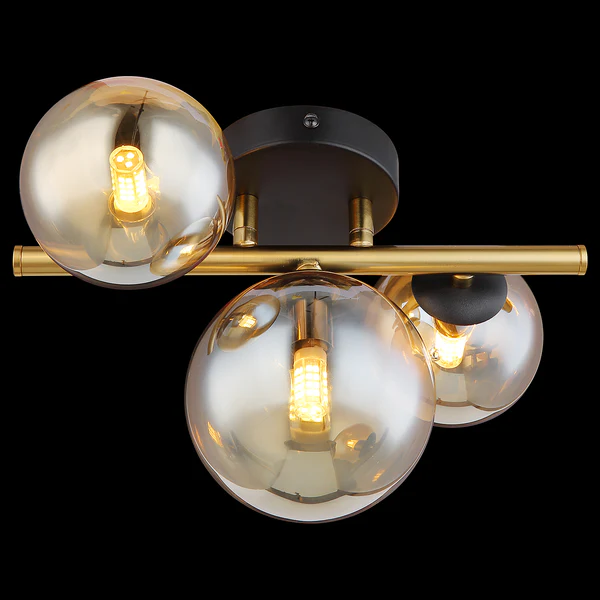 LED-Deckenleuchte Riha Typ B - Farbglas / Eisen- 3-flammig - Image 7