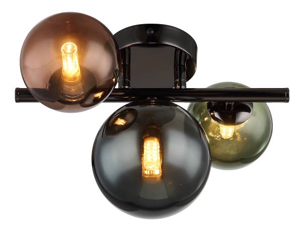 LED-Deckenleuchte Riha Typ H - Farbglas / Eisen - 3-flammig - Image 5