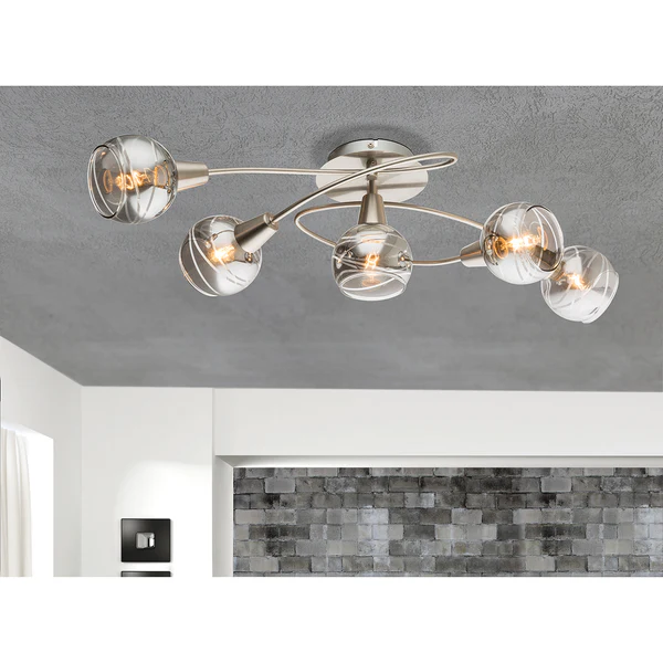 LED-Deckenleuchte Roman Lines II - Glas / Metall - 5-flammig - Image 2