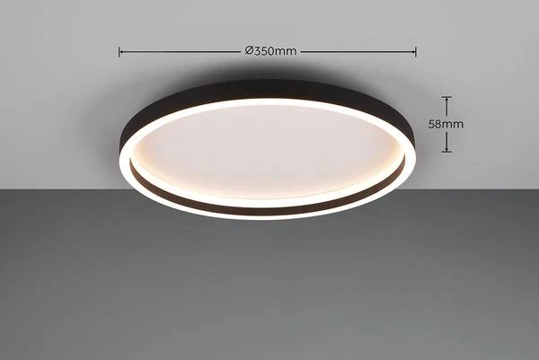 LED-Deckenleuchte Rotonda Rund - Eisen - 1-flammig - Schwarz - Image 5