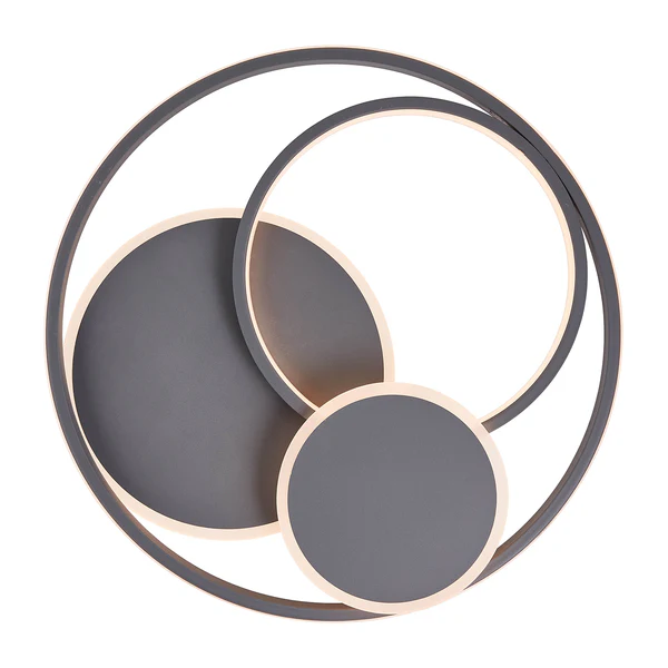 LED-Deckenleuchte Runda - Silikon / Aluminium - 1-flammig - Grau - Image 2