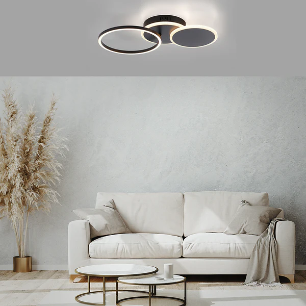 LED-Deckenleuchte Sevent Typ A - Polyester PVC / Aluminium- 1-flammig - Schwarz - Image 2