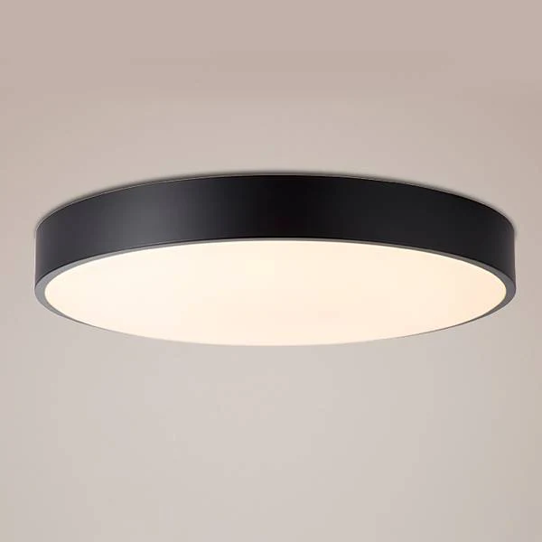 LED-Deckenleuchte Slimline - Eisen / Kunststoff - Schwarz - 1-flammig - Schwarz - Durchmesser: 49 cm