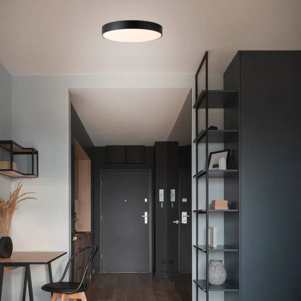 LED-Deckenleuchte Slimline - Eisen / Kunststoff - Schwarz - 1-flammig - Schwarz - Durchmesser: 49 cm - Image 2