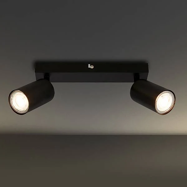 LED Deckenleuchte Spot - Schwarz - Flammenanzahl: 2