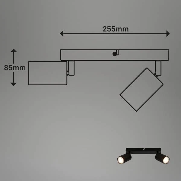 LED Deckenleuchte Spot - Schwarz - Flammenanzahl: 2 - Image 5