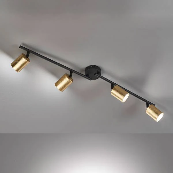 LED-Deckenleuchte Vano - Eisen - Schwarz / Gold - Flammenanzahl: 4