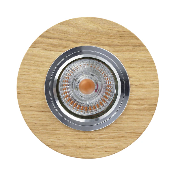 LED-Deckenleuchte Vitar Wood I - Stahl / Eiche massiv - Flammenanzahl: 1