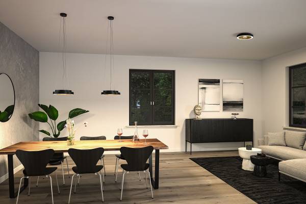 LED-Deckenleuchte Volea - Kunststoff - 1-flammig - Schwarz / Gold - Durchmesser: 32 cm - Image 3