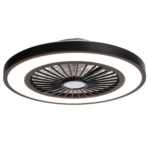 LED-Deckenventilator Arioso - Acrylglas / Eisen - 3-flammig