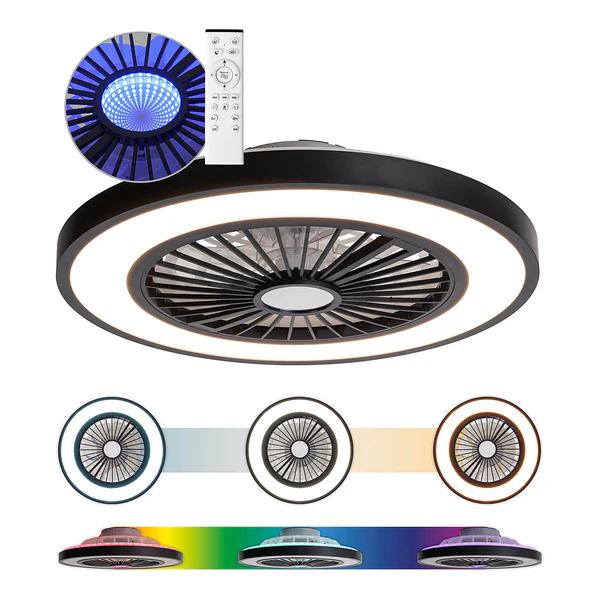 LED-Deckenventilator Arioso - Acrylglas / Eisen - 3-flammig - Image 20