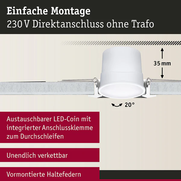 LED-Einbauleuchte Coin 3er-Set RGBW - Metall - Weiß - 1-flammig - Weiß - Image 10