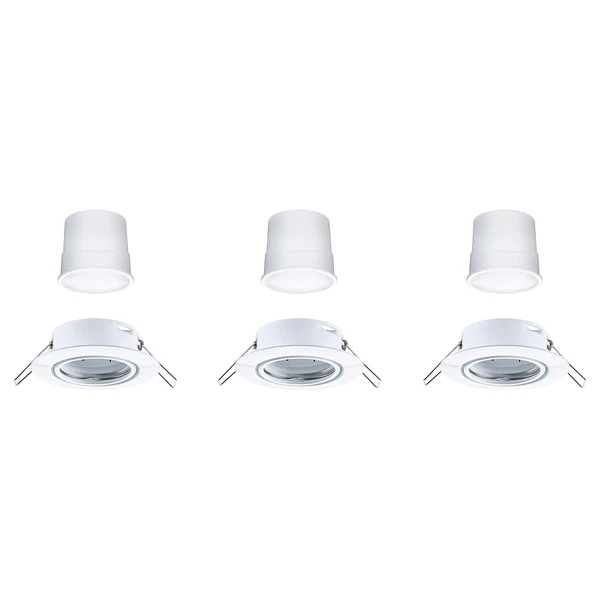 LED-Einbauleuchte Coin 3er-Set RGBW - Metall - Weiß - 1-flammig - Weiß - Image 5