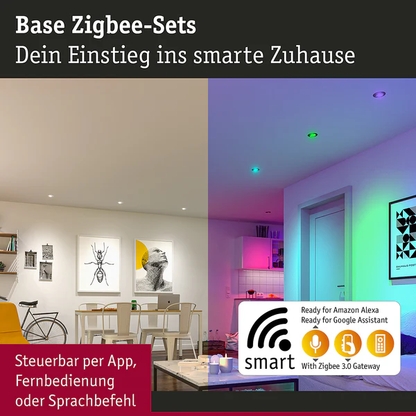 LED-Einbauleuchte Coin 3er-Set RGBW - Metall - Weiß - 1-flammig - Weiß - Image 7