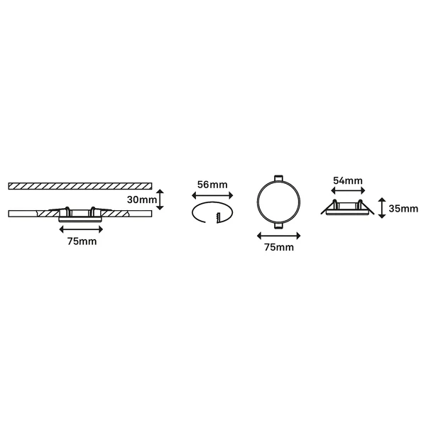LED-Einbauleuchte Plat I - Polycarbonat / Eisen - 1-flammig - Durchmesser: 10 cm - Image 2
