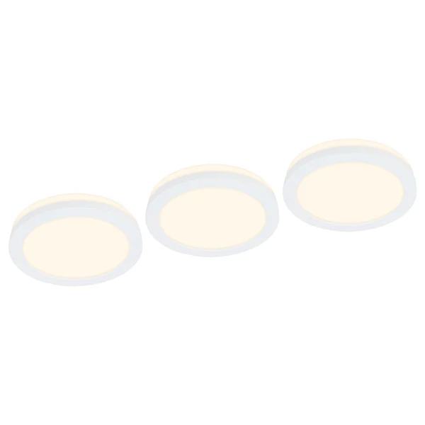 LED-Einbauleuchte Sleek (3er Set) - Nylon - 3-flammig - Weiß