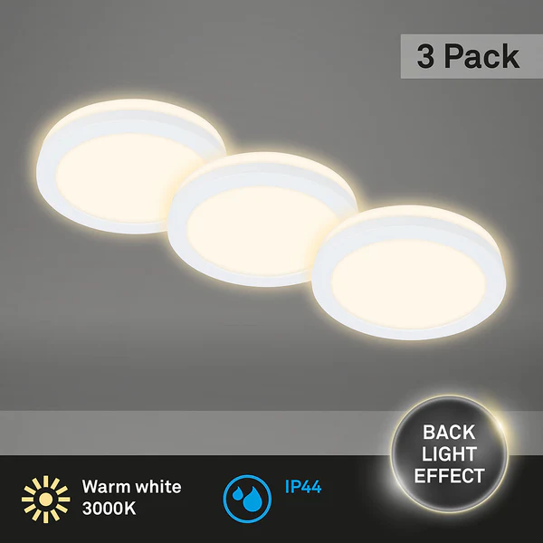 LED-Einbauleuchte Sleek (3er Set) - Nylon - 3-flammig - Weiß - Image 4