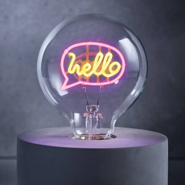 LED Glühlampe BRIGHT LIGHT Hello - Glas - Pink - Image 2