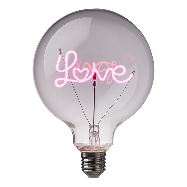 LED-Glühlampe BRIGHT LIGHT LOVE - Glas - Pink