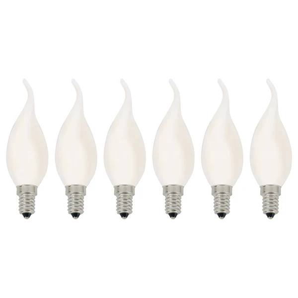 LED-Kerze Windstoß (6er-Set) - Milchglas / Eisen - 6-flammig