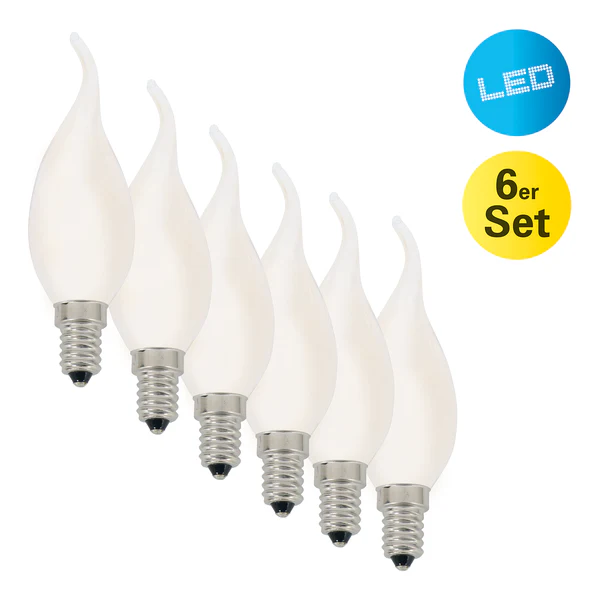 LED-Kerze Windstoß (6er-Set) - Milchglas / Eisen - 6-flammig - Image 3