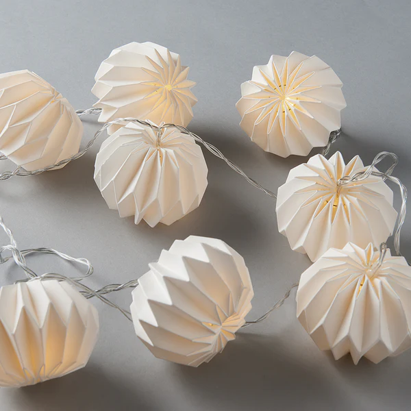 LED-Lampion-Lichterkette HANAMI - Kupfer / Polyester - Weiß - Weiß - Image 10