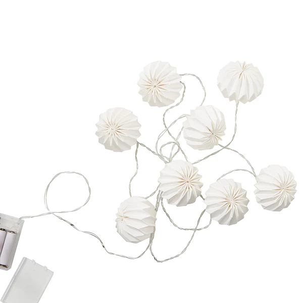 LED-Lampion-Lichterkette HANAMI - Kupfer / Polyester - Weiß - Weiß - Image 8